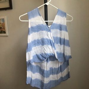 High low striped tank / crop top